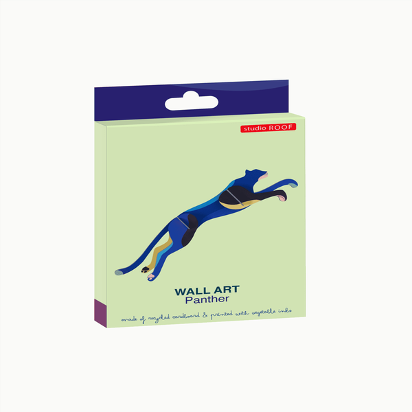 Wanddeko Papier 'Springender Panther'