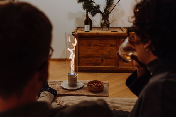 SPIN 1200 Tischfeuer grau | Outdoor &amp; Indoor