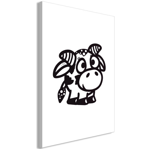 Art print on canvas 'Happy Cow Vertical'