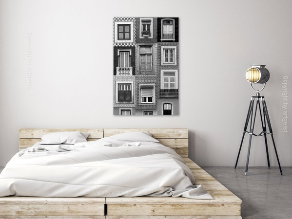 Kunstdruck auf Leinwand 'Patterned Windows Vertical'