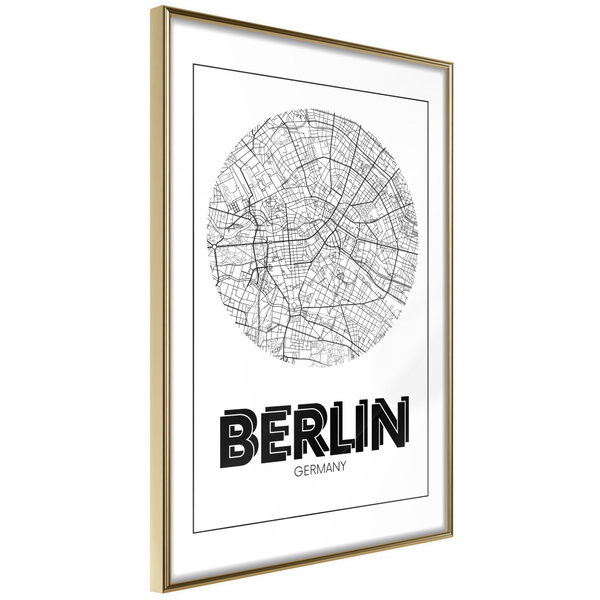 Poster 'City Map: Berlin (Round)'