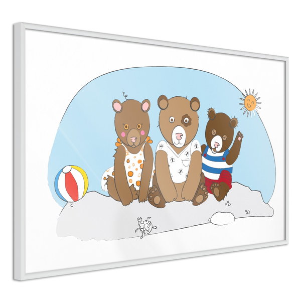 Poster 'Teddy Bears on the Beach'