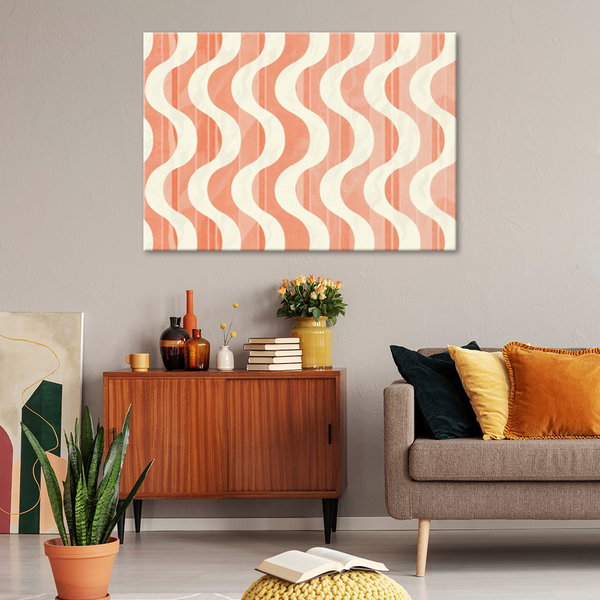 Canvas Poster 'Peach Serene Waves'