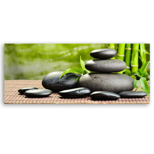 Kunstdruck auf Leinwand 'Zen Garden with Black Stones 1'