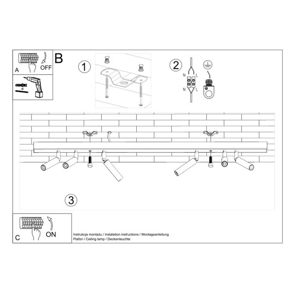 Plafondlamp "EYETECH 6"