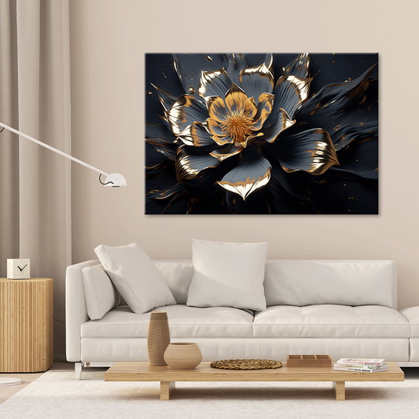 Kunstdruck auf Leinwand 'Luxurious Metallic Flower'