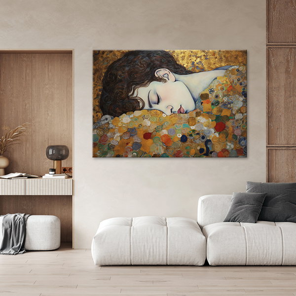 Kunstdruck auf Leinwand 'Klimt - Woman Face 3'
