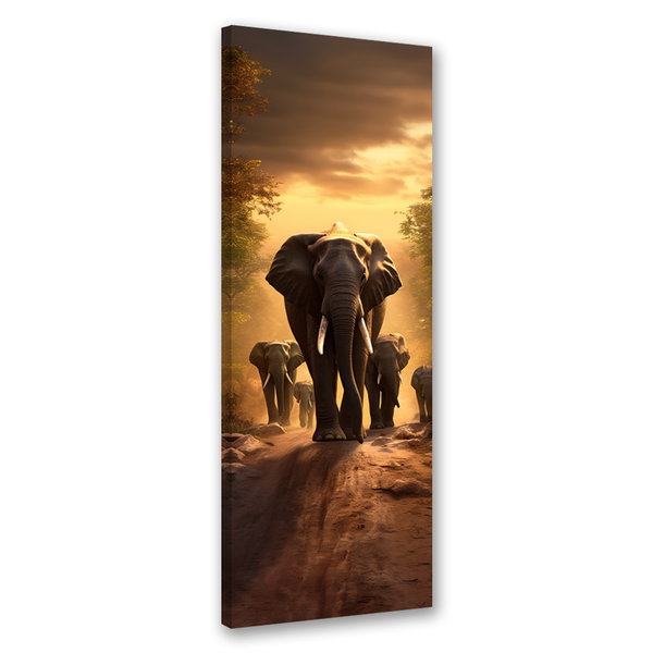 Kunstdruck auf Leinwand 'Elephant and Calves'