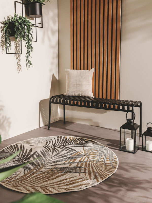 Design In- &amp; Outdoor Runder Teppich Cleo Schwarz
