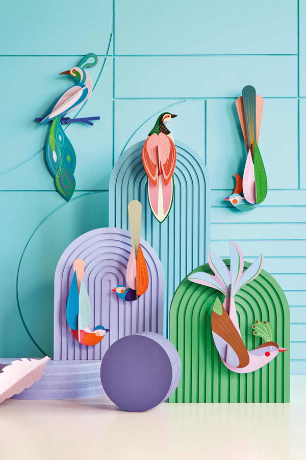 Wanddeko Papier 'Abstrakte Vogelform'
