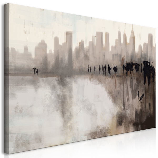 Kunstdruck auf Leinwand 'City in the Rain'