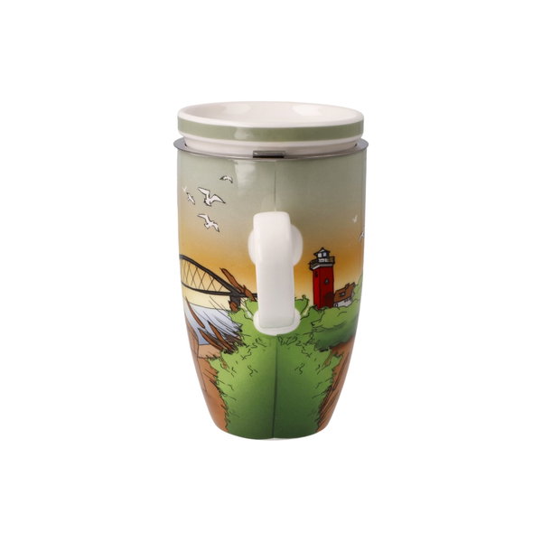 Goebel Teetasse mit Sieb und Deckel 'Seaview'