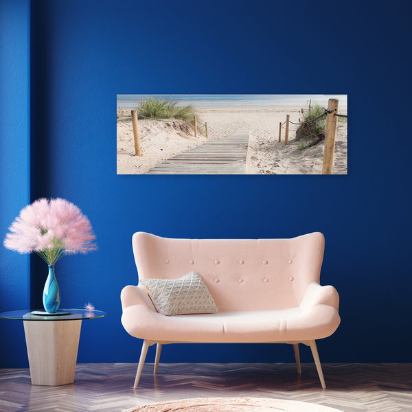 Kunstdruck auf Leinwand 'Beach with Coastal Grasses 5'