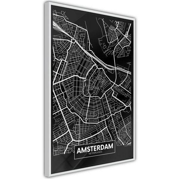 Poster 'City Map: Amsterdam (Dark)'