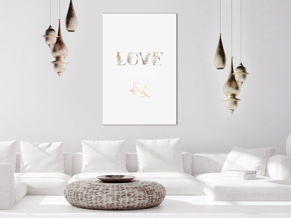 Kunstdruck auf Leinwand 'Love Is Strength Vertical'