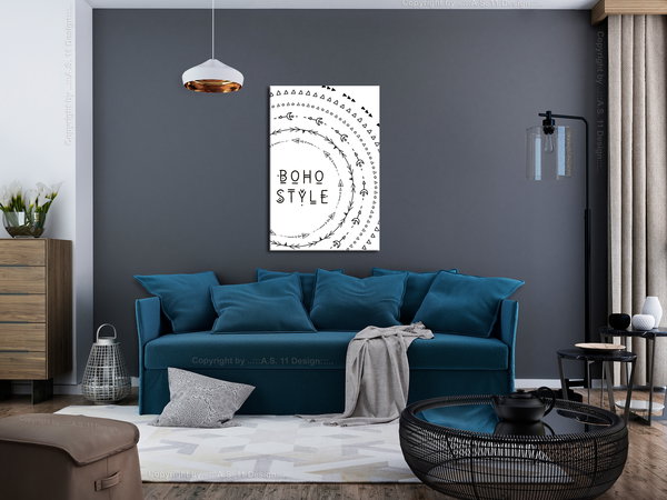 Kunstdruck auf Leinwand 'Boho Style Vertical'