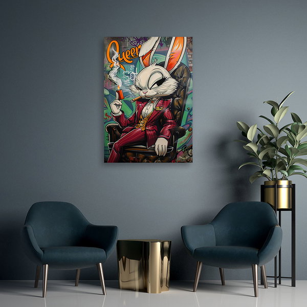 Kunstdruck auf Leinwand 'Urban Hare Majesty 2'