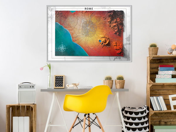 Poster 'Raised Relief Map: Rome'