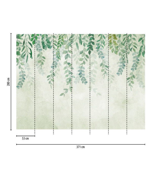 Tapete 'Verdant Drapes' 371x280cm