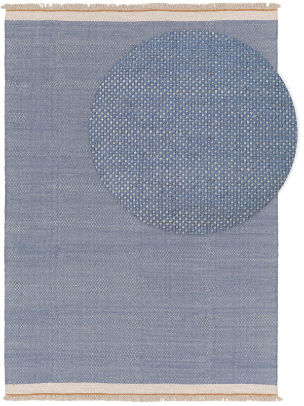 Design Wollteppich Karla Blau