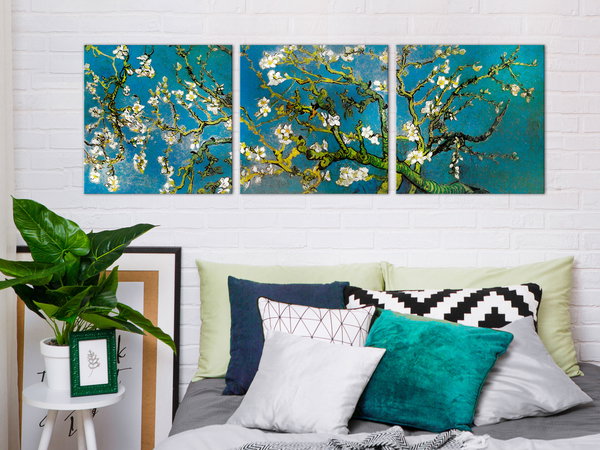 Kunstdruck auf Leinwand 'Blooming Almond (3-teilig)'