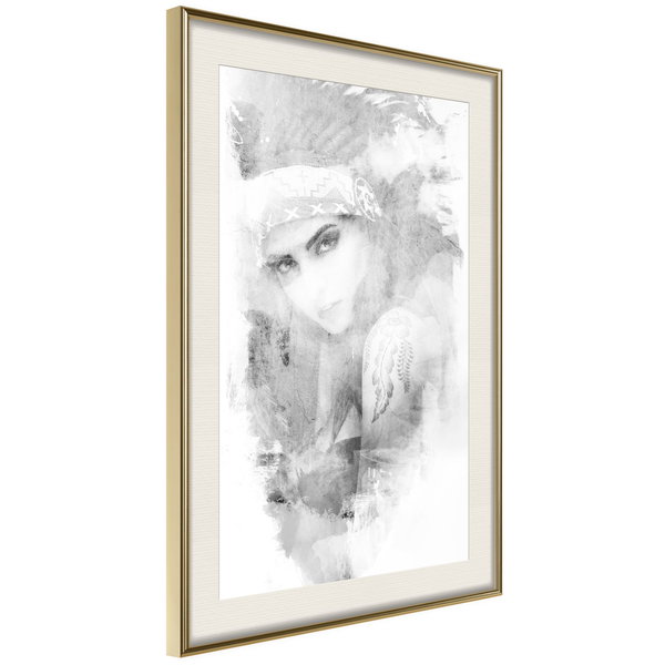 Poster 'Mysterious Look (Grey)'