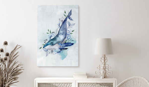 Kunstdruck auf Leinwand 'Mr. Whale Vertical'