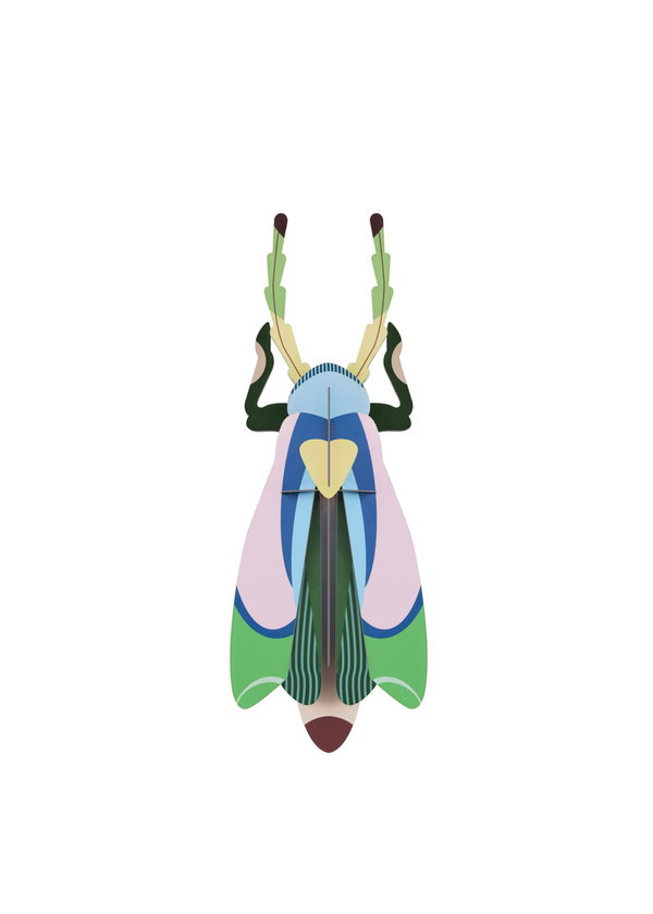 Sculptură de perete din carton 'Emerald Bug'