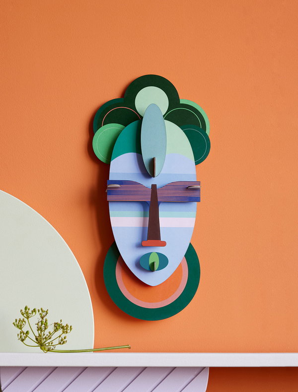 Wanddeko Papier 'Abstrakte Maske'