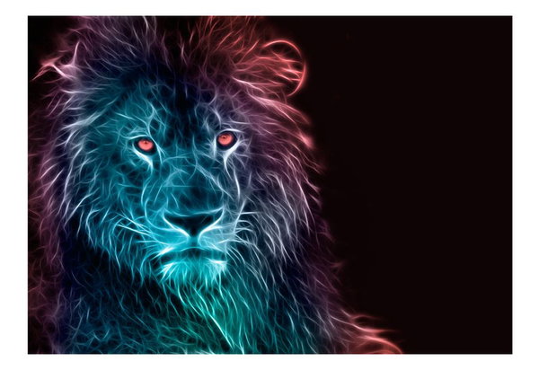 Selbstklebende Tapete 'Abstract lion - rainbow'