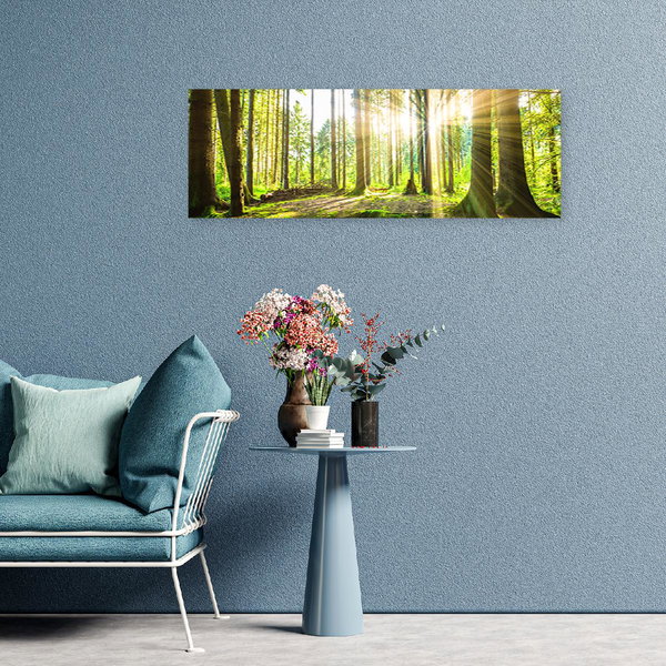 Kunstdruck auf Leinwand 'Green Forest Sunlight 3'