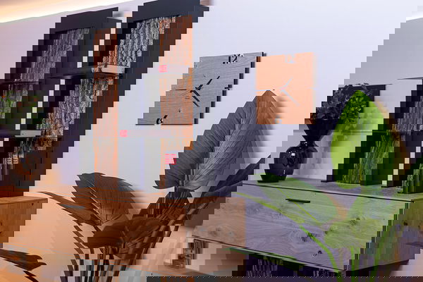 Design Wanduhr 'Puhr Eiche eckig' bestellen KunstLoft