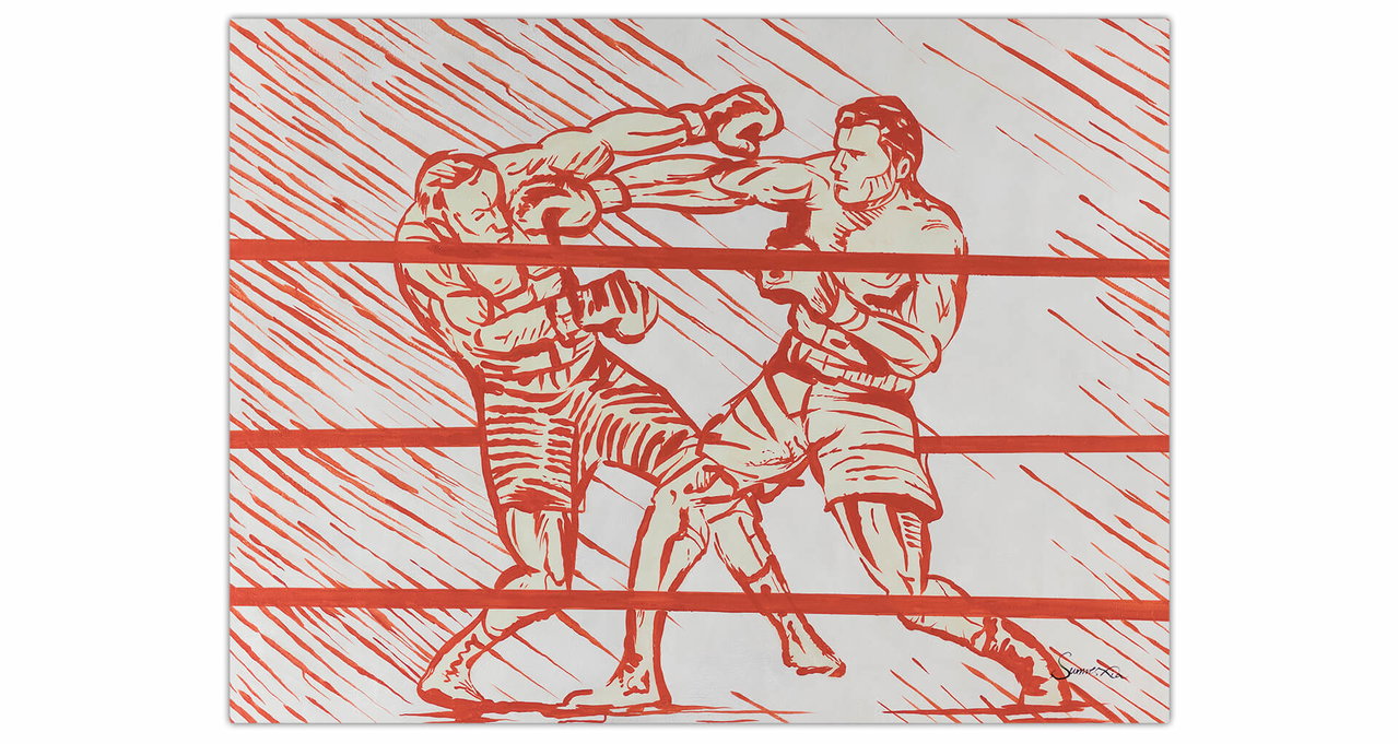 XXL Olieverf schilderijen 'Battle for the Victory' | Handgeschilderd unicum in de ruimte.