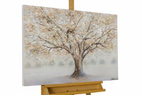 DIAMOND HOME Quadro Acrilico moderno soggiorno 3 pezzi 140x80 cm, Quadro  albero della vita con telaio in abete