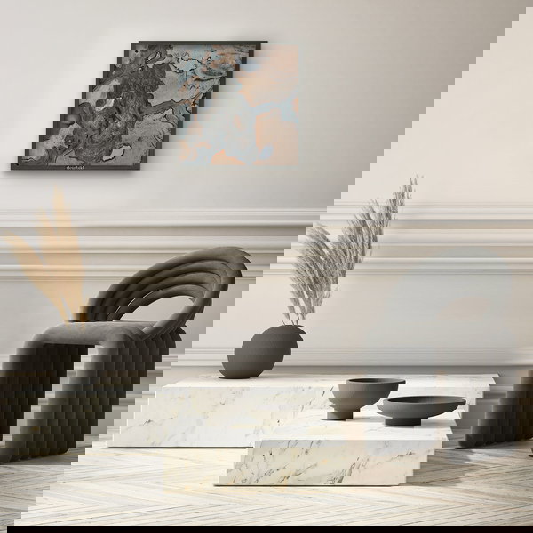 Arte Di Marmo Incorniciata 'Essential Line Turtle'