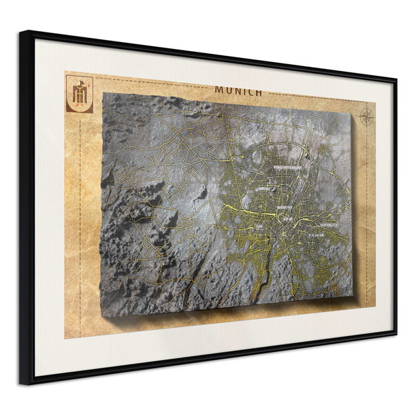 Poster 'Raised Relief Map: Munich'