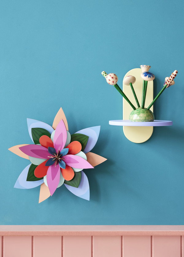 Wanddeko Papier 'Papierblumen-Blüte'