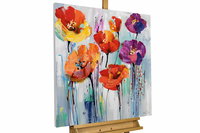 Χειροποίητη ζωγραφική 'Coloured Flower Salute' 80x80cm | με πιστοποιητικό γνησιότητας