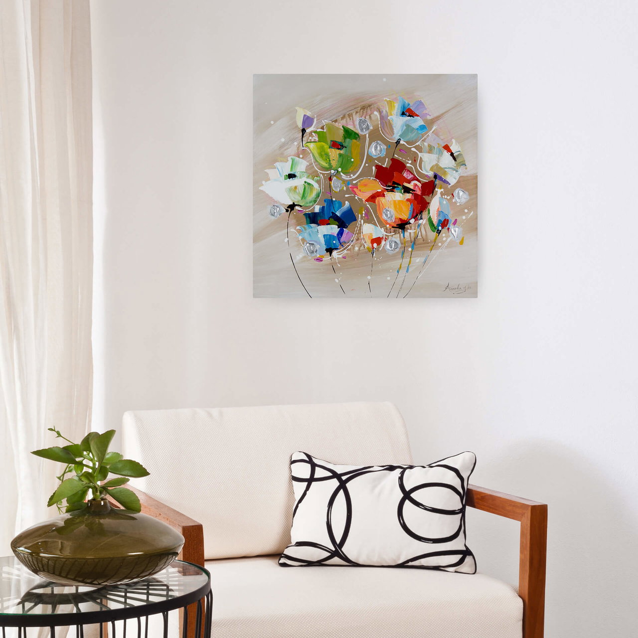 Handgeschilderd schilderij 'Rebellion of Colour' | incl. certificaat van echtheid komt in de ruimte goed tot zijn recht.