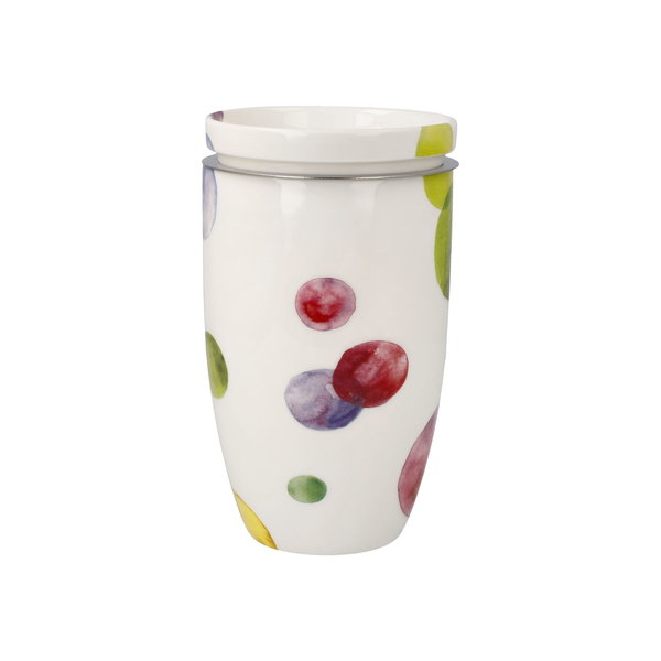 Goebel Teetasse mit Sieb und Deckel 'Colori Mix'