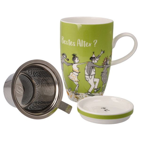 Goebel Tea Mug with Infuser and Lid 'Best age'