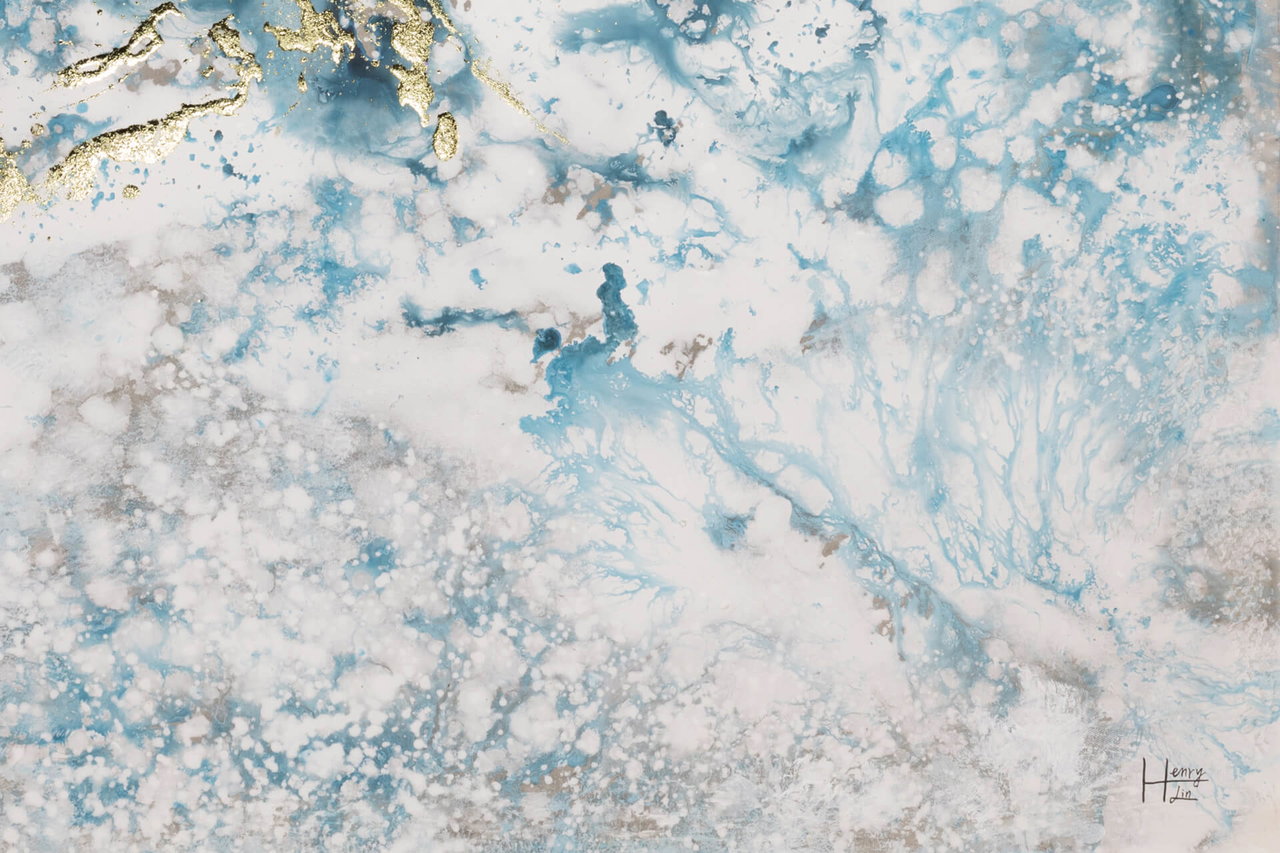 Handgeschilderd schilderij 'Poseidon's Treasure' 100x75cm | incl. certificaat van echtheid in de ruimte.
