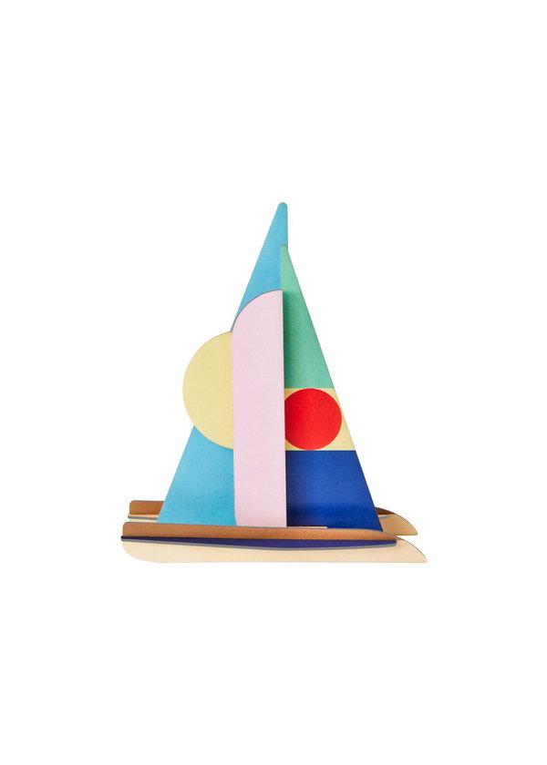Paper Sculpture 'Geometric Sailboat Art'