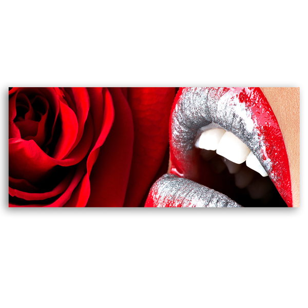 Kunstdruck auf Leinwand 'Seductive Silvers Lips'