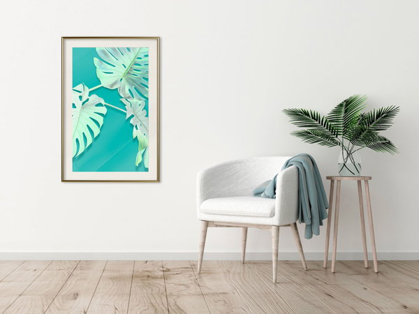 Poster 'Teal Monstera'