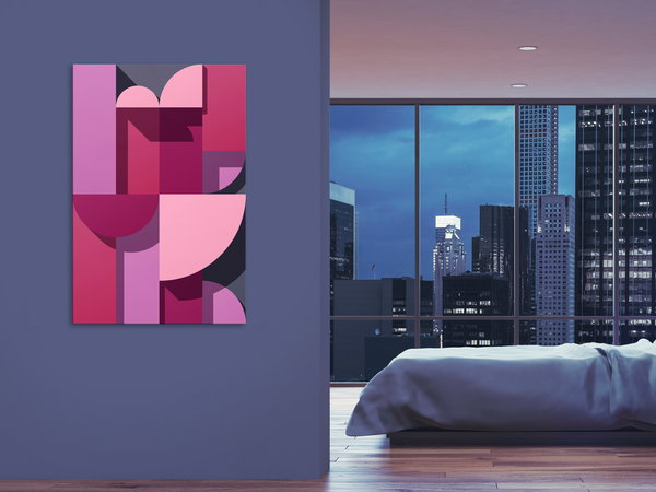 Kunstdruck auf Leinwand 'Abstract Home Vertical'