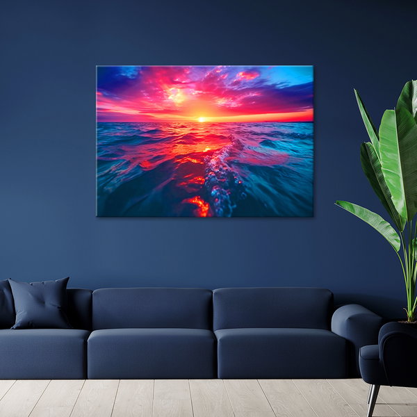 Kunstdruck auf Leinwand 'Radiant Ocean Sunset 3'