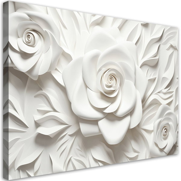 Kunstdruck auf Leinwand 'All White Floral'