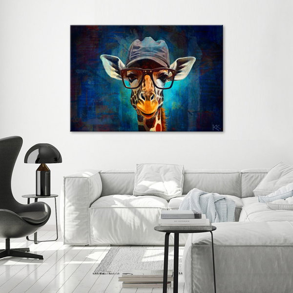 Kunstdruck auf Leinwand 'Hipster Giraffe'