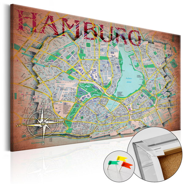 Pinboard maleri 'Hamburg'
